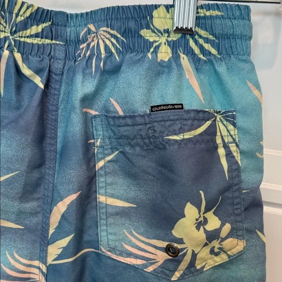 Quiksilver Tropical Blue and Tan swim trunks - Picture 5 of 5